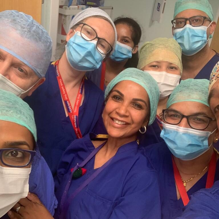 Ms Tahmina Pearsall with her surgical team